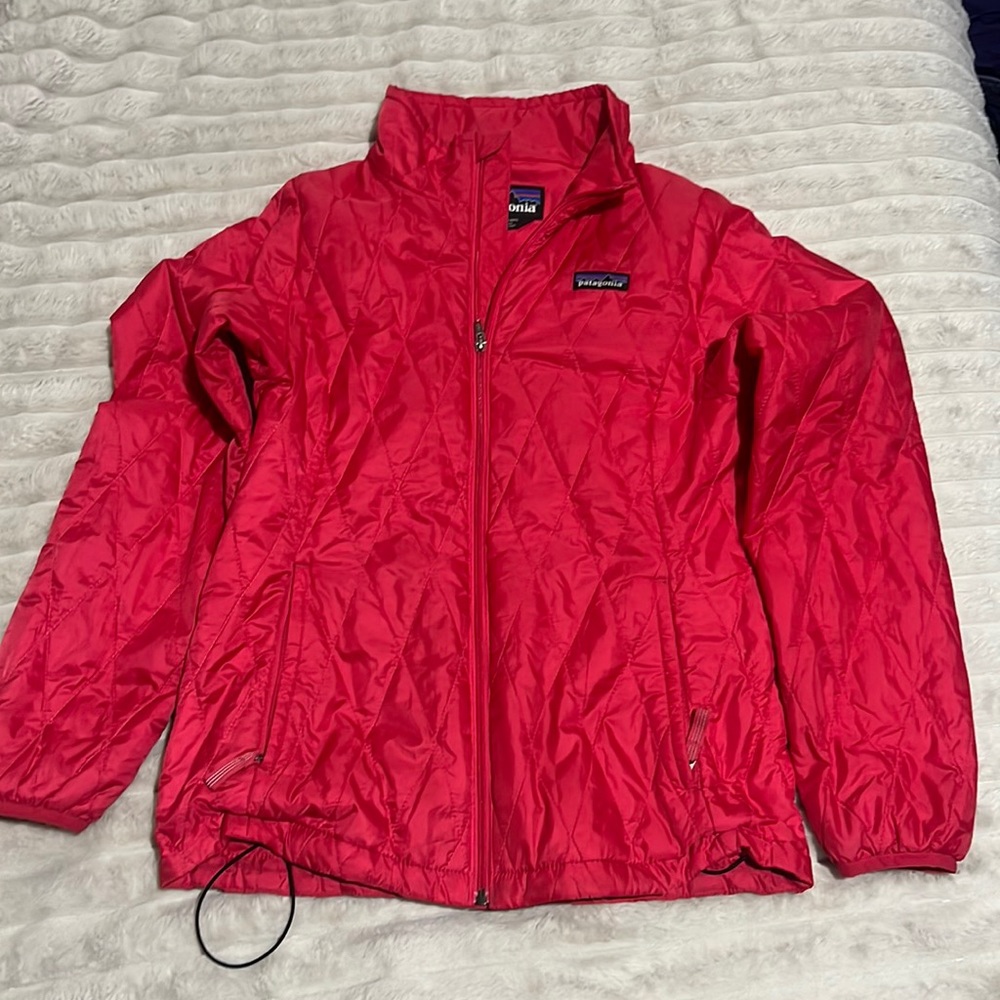 Girls Patagonia Pink Nano Puff Jacket - Sz L (12)